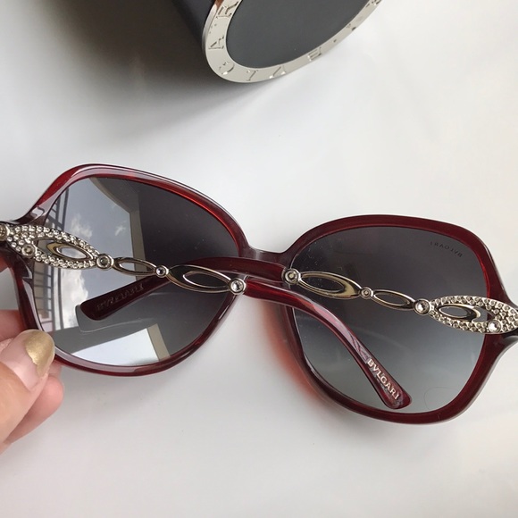 Bvlgari Oversized Crystal sunglasses NWOT - Picture 2 of 7